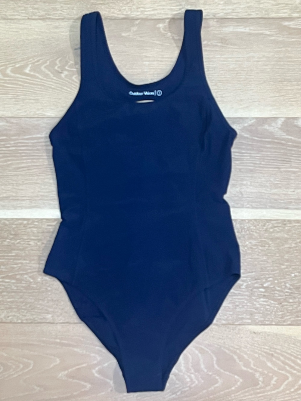 Outdoor Voices Navy Blue Color Block One Piece Cutout Swimsuit Small
